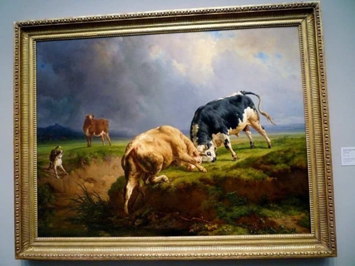 "A Bull Fight" by Jacques-Raymond Brascassat at the Museum of Fine Arts Houston